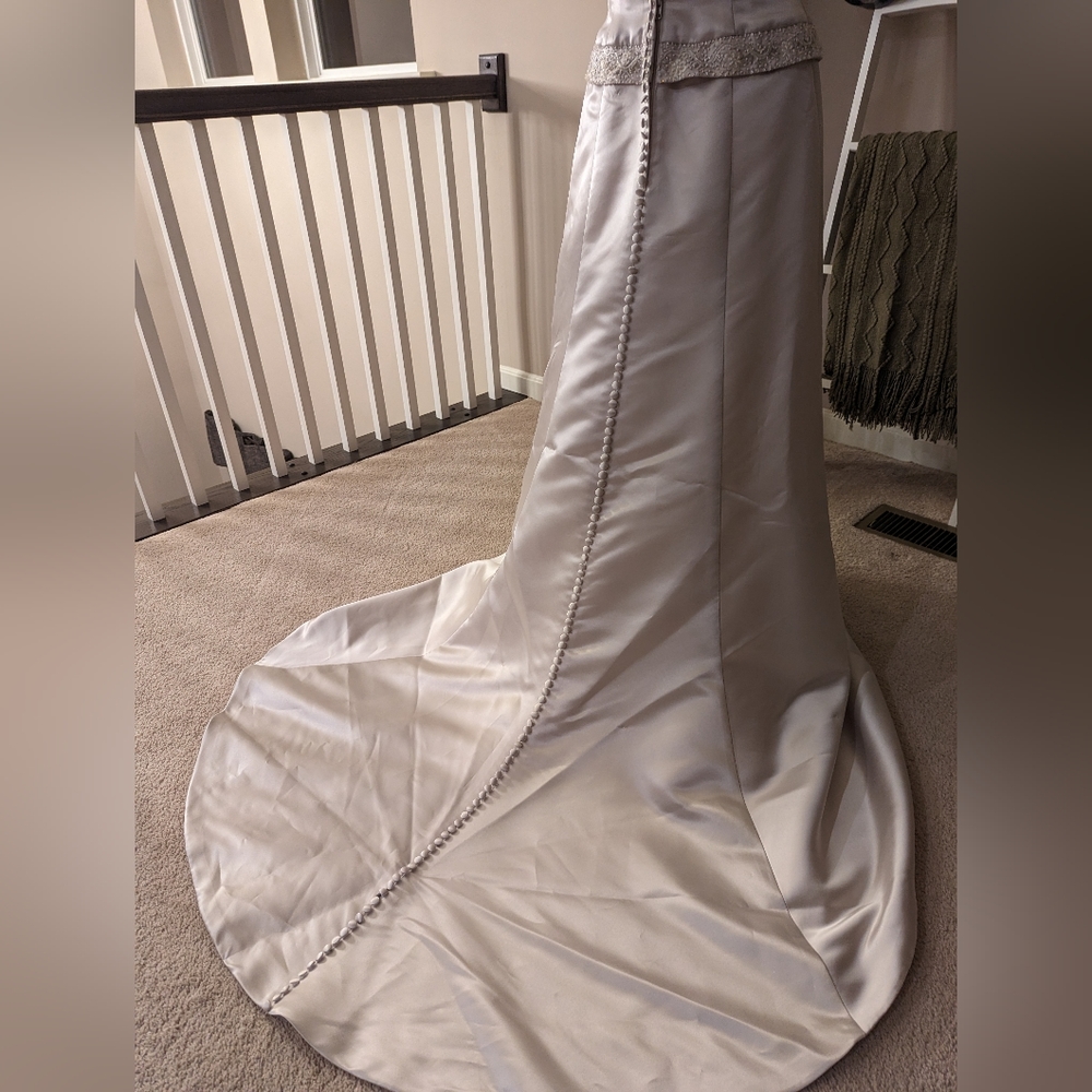 Oleg Cassini Silver/Champagne Wedding Gown - Picture 4 of 6